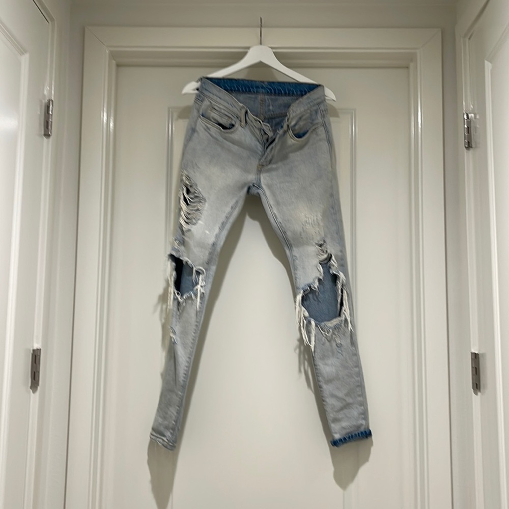MNML ripped light blue jeans